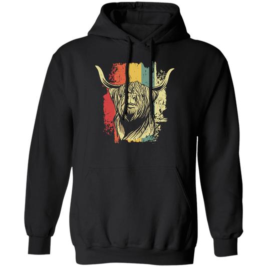 Best Cow Lover, Retro Cow Gift, Cow Vintage Gift Lover, Head Of Cow Pullover Hoodie