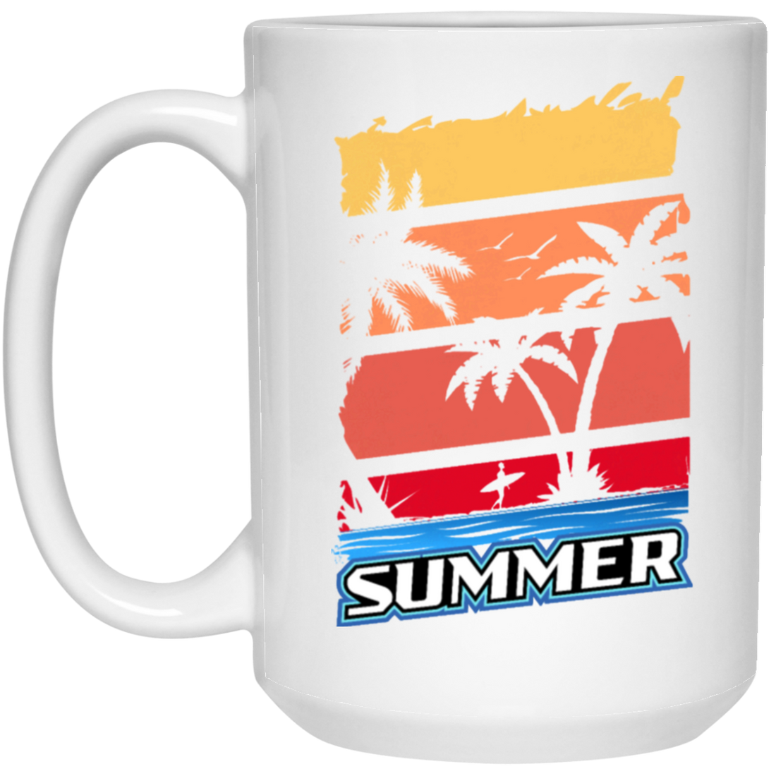 Summer Vibes, Retro Summer, Vintage Summer, Love Summer, Go To Beach White Mug