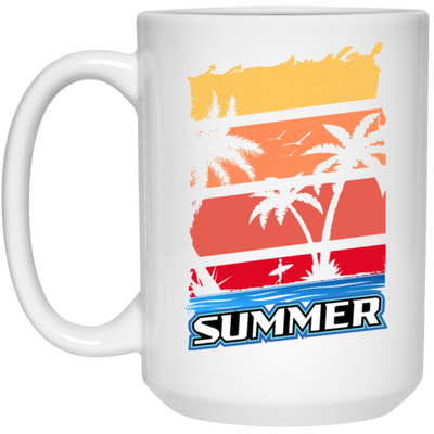 Summer Vibes, Retro Summer, Vintage Summer, Love Summer, Go To Beach White Mug