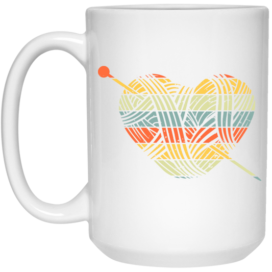 Knit A Heart, Knitting Crochet For My Love, Knitter Lover, Best Knit Ever White Mug