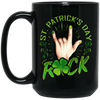 Rock Lover, St Patricks Day, Sign Of The Horns Hand Logo Gift Black Mug