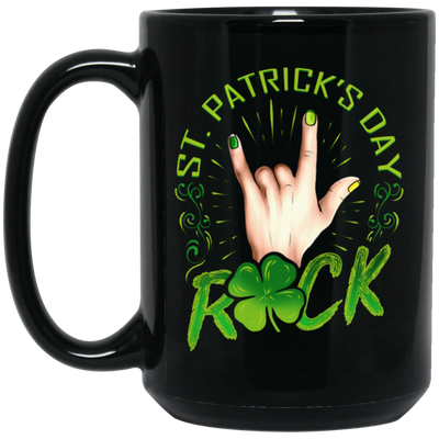 Rock Lover, St Patricks Day, Sign Of The Horns Hand Logo Gift Black Mug