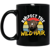 Cattle Cow, Respect The Wild Hair, Retro Cow Gift, Cow Wildlife, Love Cow Black Mug