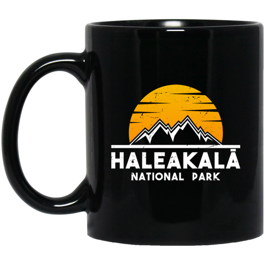 National Parks, Haleakala Mountain, Love Mountain, Gift For Park Fan Black Mug