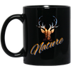 Nature Deer Head Outdoor Forest Sunset Deer Black Mug