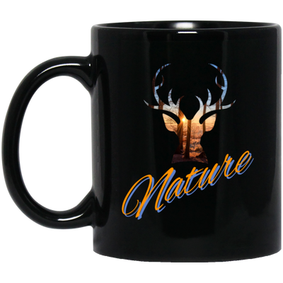 Nature Deer Head Outdoor Forest Sunset Deer Black Mug