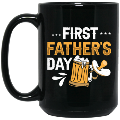 Funny Father, First Father_s Day, Love Beer Gift, Beer For Kid Or Not Black Mug