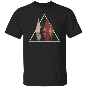 Forest Trees Triangle Deer In The Forest Stag Unisex T-Shirt