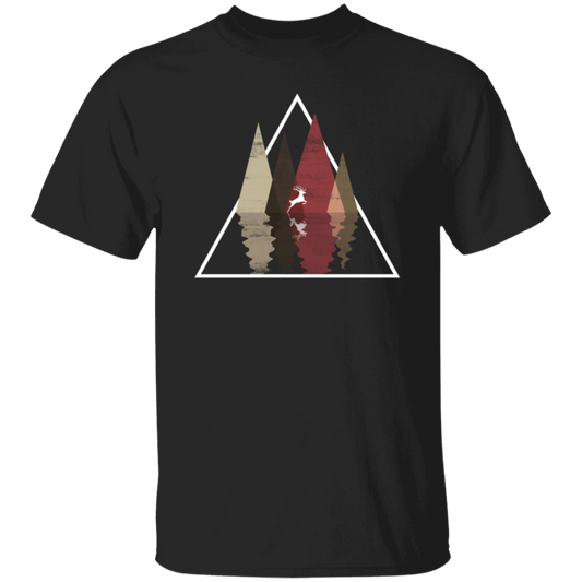 Forest Trees Triangle Deer In The Forest Stag Unisex T-Shirt