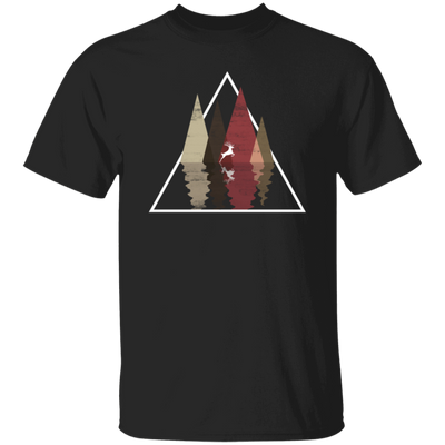 Forest Trees Triangle Deer In The Forest Stag Unisex T-Shirt