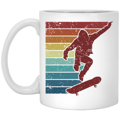 Skater Cool Vintage Hobby, Skaterboard Retro White Mug