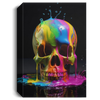 Colorful Splashes Skull, Splashes On Skull, Hypnotic Mesmerizing Canvas