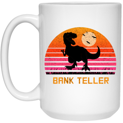 Retro Vintage Bank Teller Dinosaur Sunset Gift