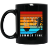 Retro Hawaii Summer Time Coconut Tree Siluet Half Left Gift Black Mug