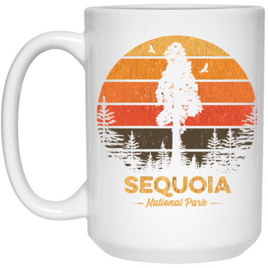 Sequoia Park Lover, National Gift, Retro Park Gift, Mountain Lover Gift, Sequoia Gift White Mug