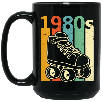 Retro 80s Roller, Vintage Roller Skating, Skate Lover Black Mug