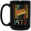 Cassettes Vintage 1972 Gift Birthday 70s Music Lover Gift For Man Black Mug