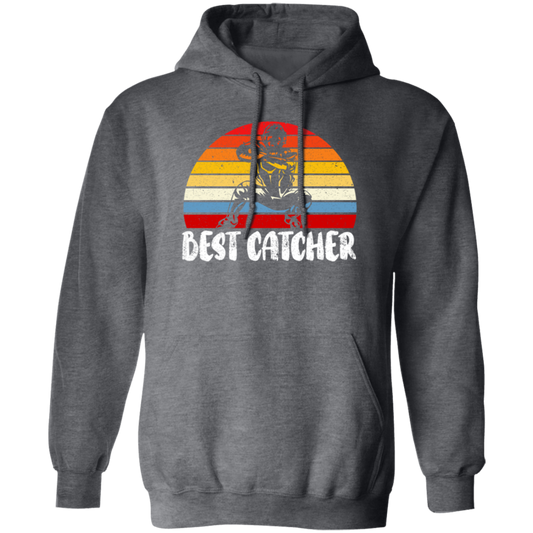 Baseball Catcher, Catcher Gift, Retro Catcher Gift, Love Retro Baseball, Catcher Vintage Pullover Hoodie