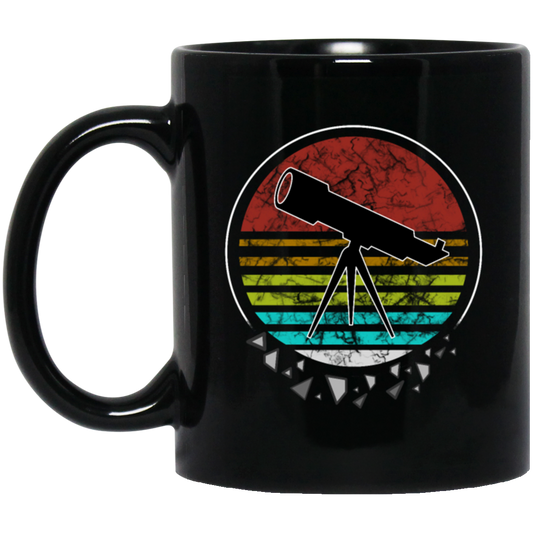 Retro Sonne Telescope Sky Astronomy Univers Black Mug