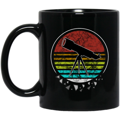 Retro Sonne Telescope Sky Astronomy Univers Black Mug