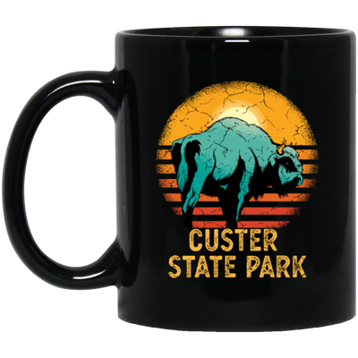 Custer Park Lover, State Park Gift, Retro Park Gift, Cow Lover Gift, Custer Gift Love Black Mug