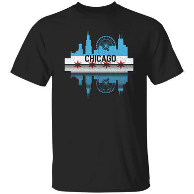 Chicago Skyline Shirt Silhouette IL City Flag Gift