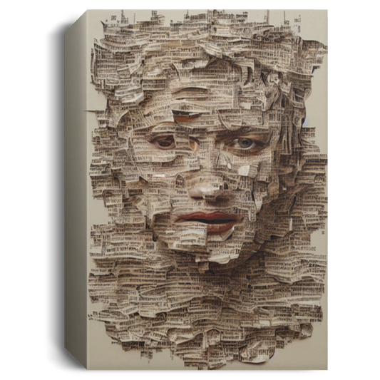 Face Made Of Newspaper, Human Face, Face Art, Newspaper Frome Face, Many Faces On The Newspaper