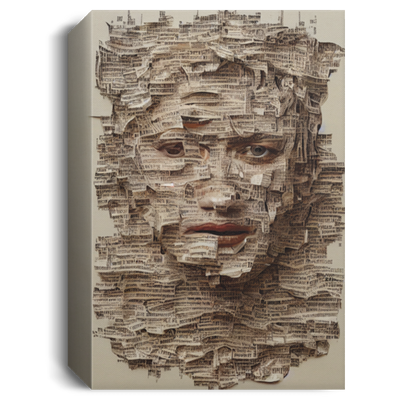 Face Made Of Newspaper, Human Face, Face Art, Newspaper Frome Face, Many Faces On The Newspaper