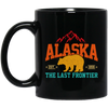 Cool Alaska The Last Frontier Grizzly Bear Souvenir Vintage Black Mug