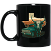 Texas Lover, Cow And Car, Texas City, Love Texas, Love Cow In Texas Black Mug