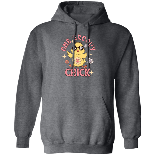 Easter Gift, Chick Love Gift, Chicken Lover, One Groovy Chick Gift, Retro Style Pullover Hoodie