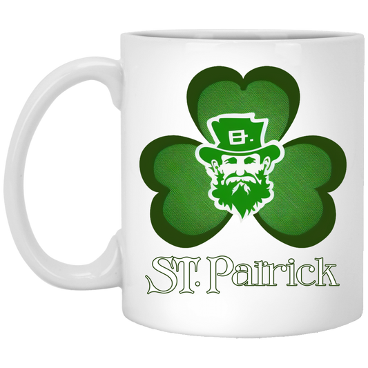 St Patrick Lover, Shamrock Gift, Lucky Leaves, Patrick Man, Patrick Day White Mug