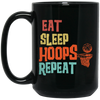 Basketball Gift, Eat Sleep Hoops Repeat Png, Retro Basketball Sport