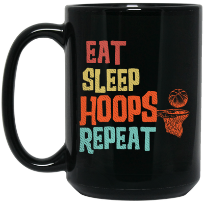 Basketball Gift, Eat Sleep Hoops Repeat Png, Retro Basketball Sport