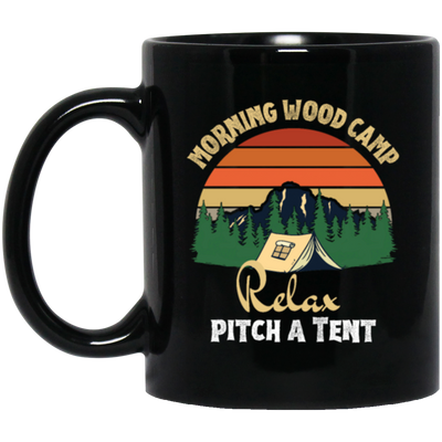 Retro Morning Wood Camp Relax pitch A Tent Enjoy the Morning