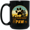 Grand Paw, Grandfather, Grandpa Gift, Retro Grandpa Black Mug