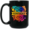 Love Kentucky, Best Of Colorful Gift, Mixed Pattern, Kentuky Lover Black Mug