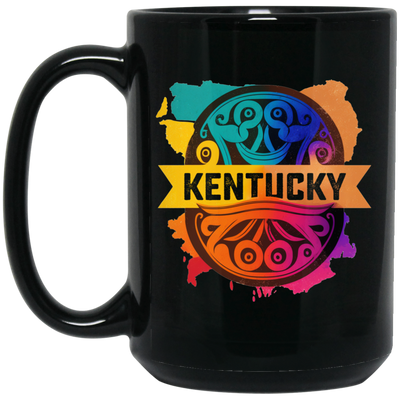 Love Kentucky, Best Of Colorful Gift, Mixed Pattern, Kentuky Lover Black Mug