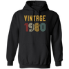 Vintage 1980 Birthday, Retro 1980 Birthday Gift, Born In 1980 Pullover Hoodie