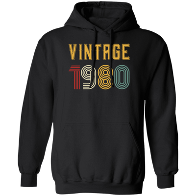 Vintage 1980 Birthday, Retro 1980 Birthday Gift, Born In 1980 Pullover Hoodie