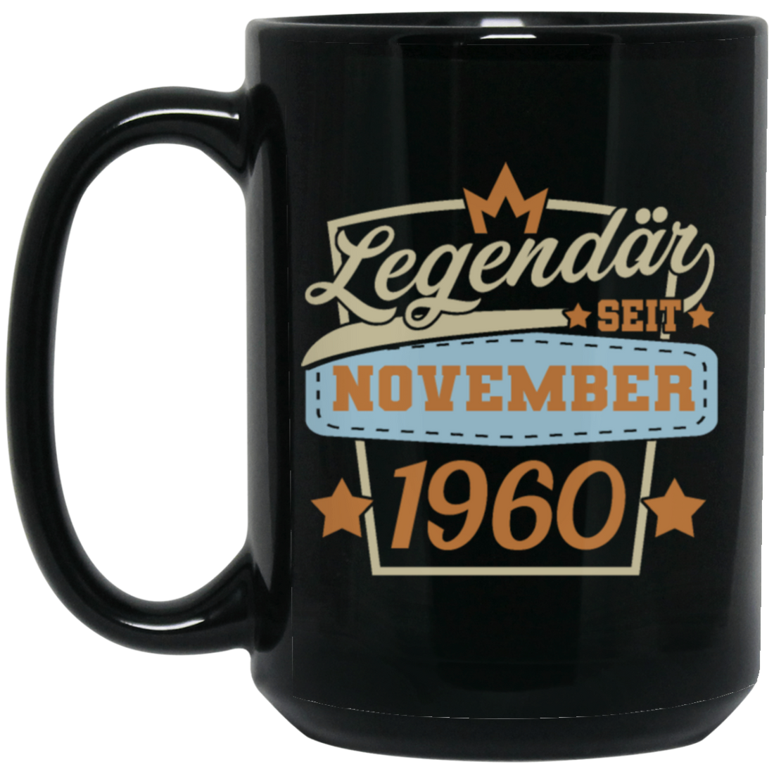 Retro Birthday Legendary Since November 1960 Gift Black Mug