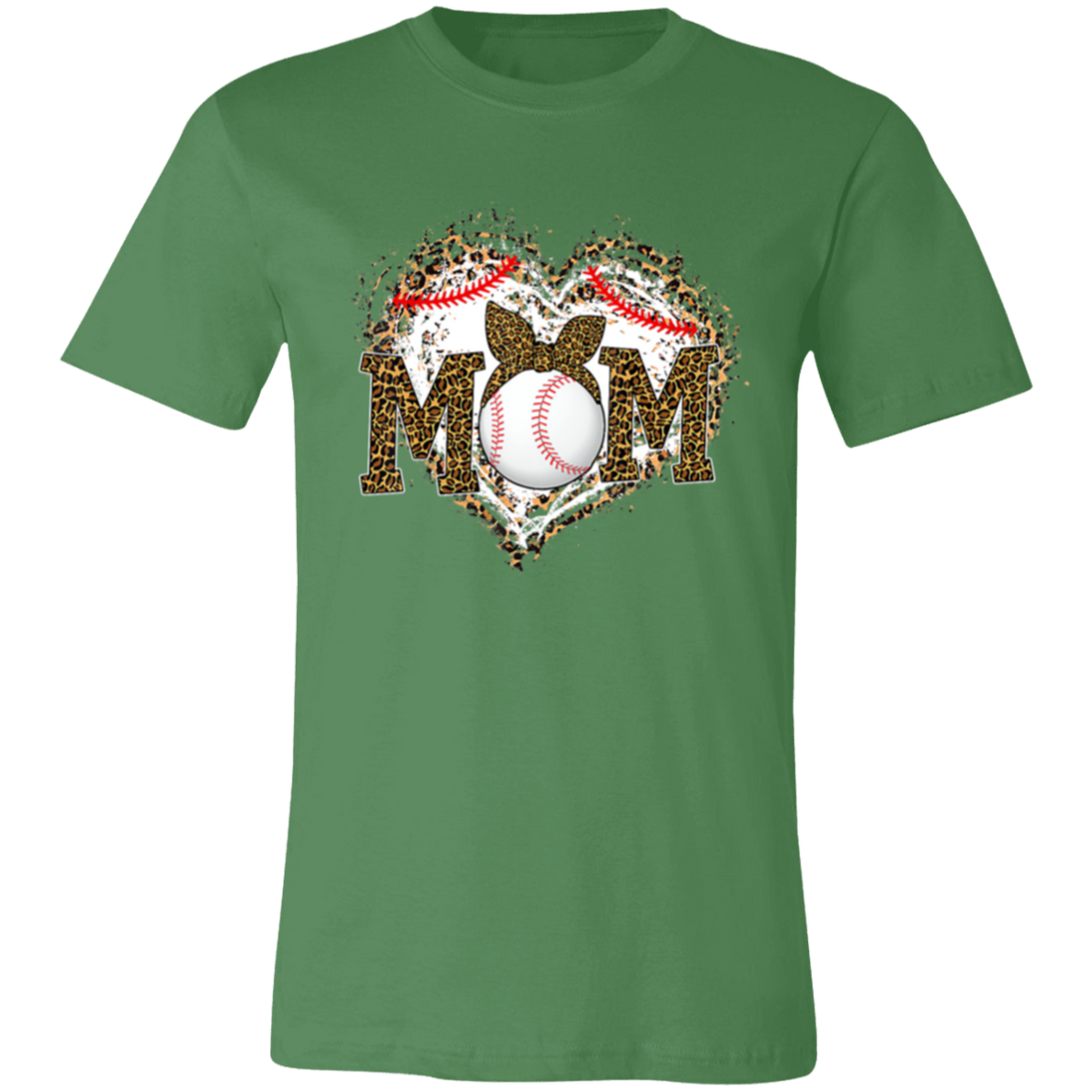 Funny Baseball Mom, Leopard Heart Mom, Ball Sport Lover Gift, Leopard Baseball Unisex Jersey T-Shirt