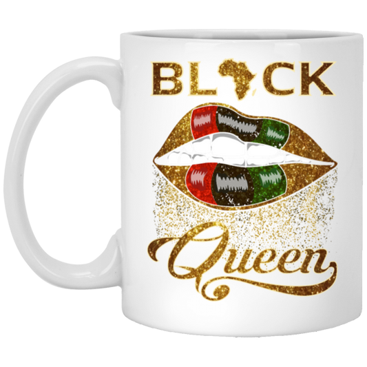 Love Black Gift Black Queen African Pan Flag Red Green Sexy Lips