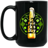 Shamrocks For St Patrick, Stylized Beer Bottles And Shamrock Gift Black Mug