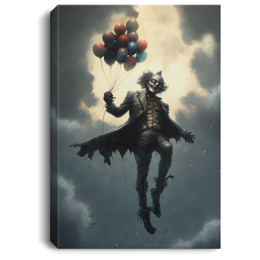 Clown Float In Sky, Rainy Sky, Swag Clown And The Balls, Clown Lover Canvas