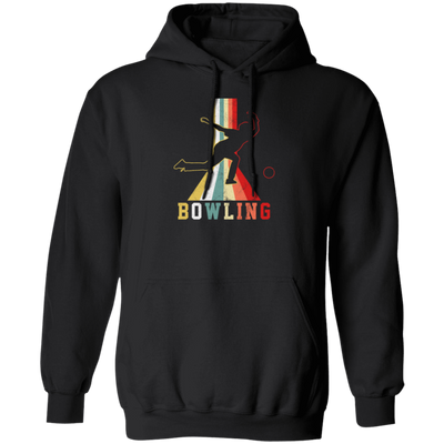 Colorful Bowling, Sporty Retro, Boy Gift, Bowling Lover Gift Pullover Hoodie