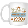 Retro Birthday Legendary Since November 1960 Gift White Mug