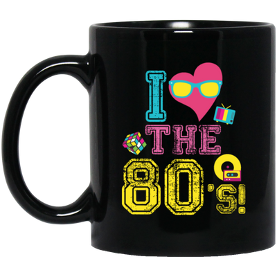 80 Vibe Gift, I Love The 80s, Best 80 Gift, 80s Vintage Gift Love, Best 80s Black Mug