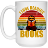 Sloth I Love Reading Books White Mug