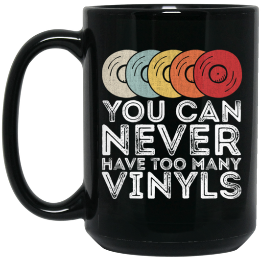 Retro Vinyl LP Record, Vintage Vinyls gift Black Mug